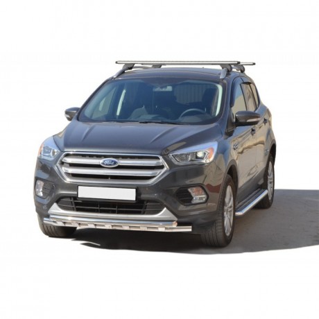 Защита переднего бампера «Труба двойная» (d63,5) для Ford Kuga (2016-н.в.)(Окрашенное) купить недорого с доставкой в Клин