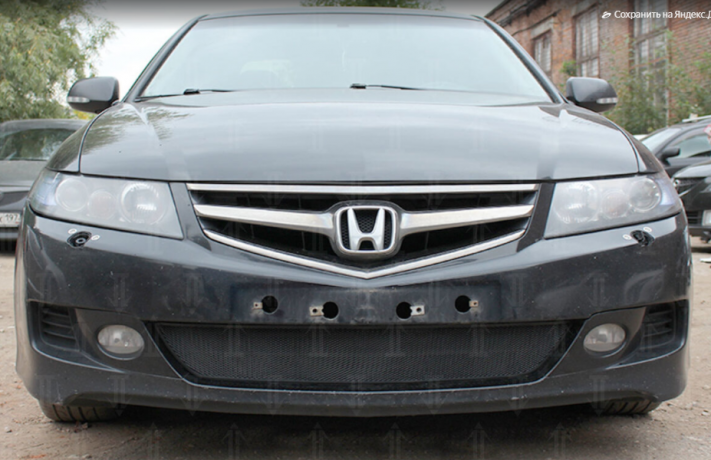 Защита радиатора "Standart" Honda Accord рестайлинг (2006-2008) чёрная купить недорого с доставкой в Клин