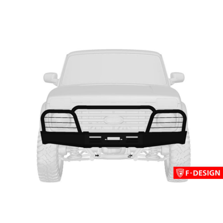 силовой передний бампер f-design с площадкой под лебедку с защитными дугами для L@DA 4x4 (не окрашенный) купить недорого с доставкой в Клин
