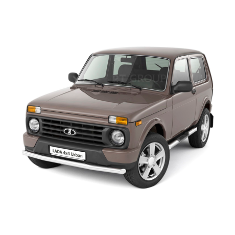 Защита порогов с накладками d76мм (НПС) L@DA "4х4 2121" 1995-/ "4x4 URBAN" 2015- купить недорого с доставкой в Клин