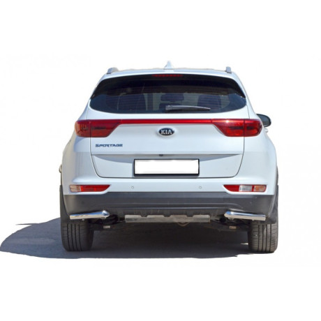 Защита заднего бампера «Уголки» (d51) для Kia Sportage (2016-н.в.)(Нерж. Сталь) купить недорого с доставкой в Клин