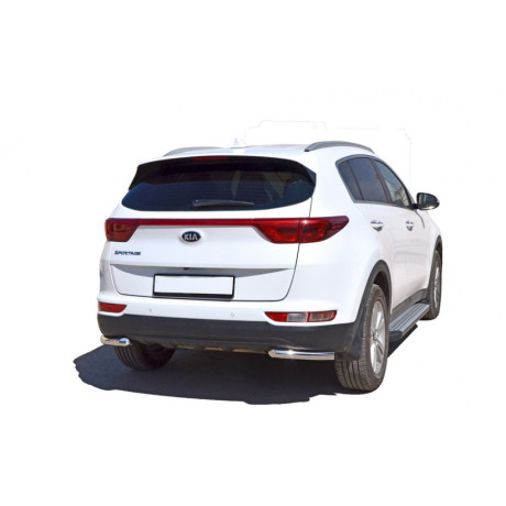 Защита заднего бампера «Уголки» (d51) для Kia Sportage (2016-н.в.)(Нерж. Сталь) купить недорого с доставкой в Клин