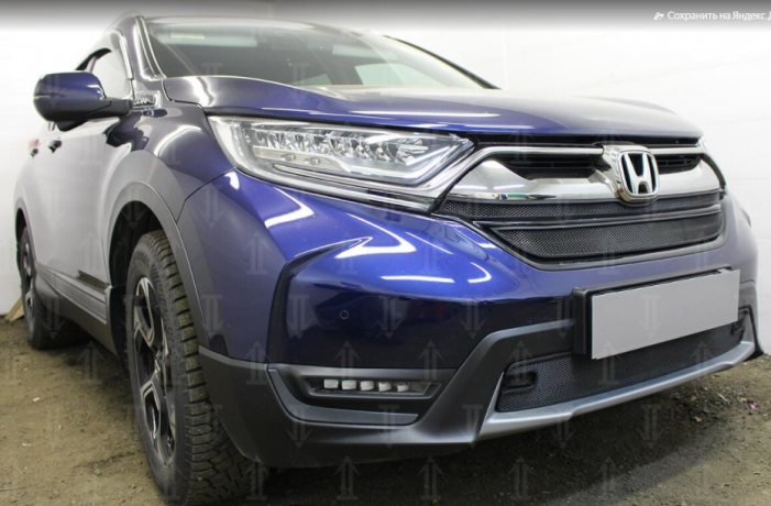 Защита радиатора "Standart" Honda CR-V (2016-2020) верх, чёрная купить недорого с доставкой в Клин