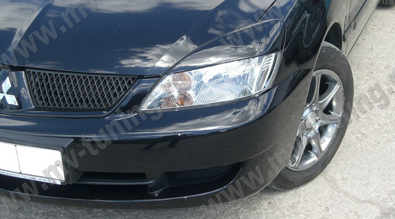 Накладки на фары (реснички) широкие var №2 для Mitsubishi Lancer IX (2004-2007) купить недорого с доставкой в Клин