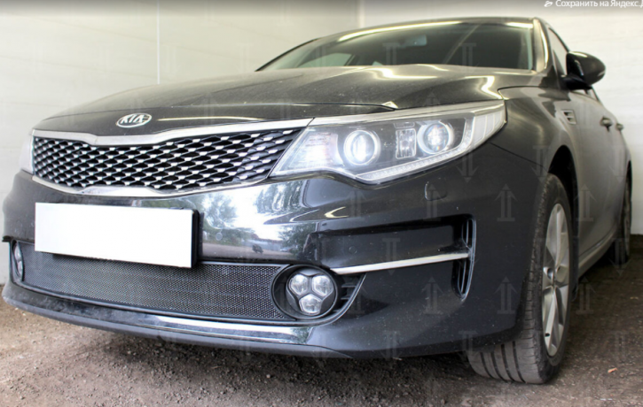 Защита радиатора "Standart" Kia Optima (2016-2018) чёрная купить недорого с доставкой в Клин