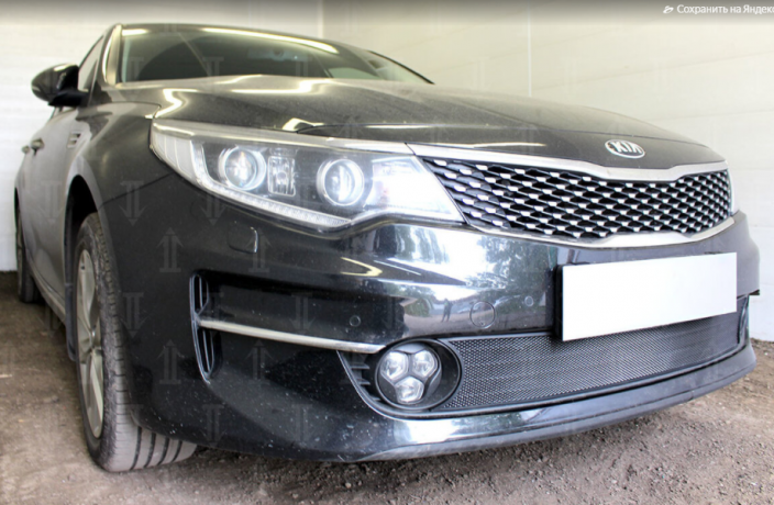 Защита радиатора "Standart" Kia Optima (2016-2018) чёрная купить недорого с доставкой в Клин