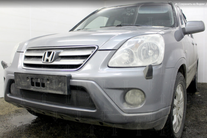 Защита радиатора "Standart" Honda CR-V рестайлинг (2004-2006) чёрная купить недорого с доставкой в Клин