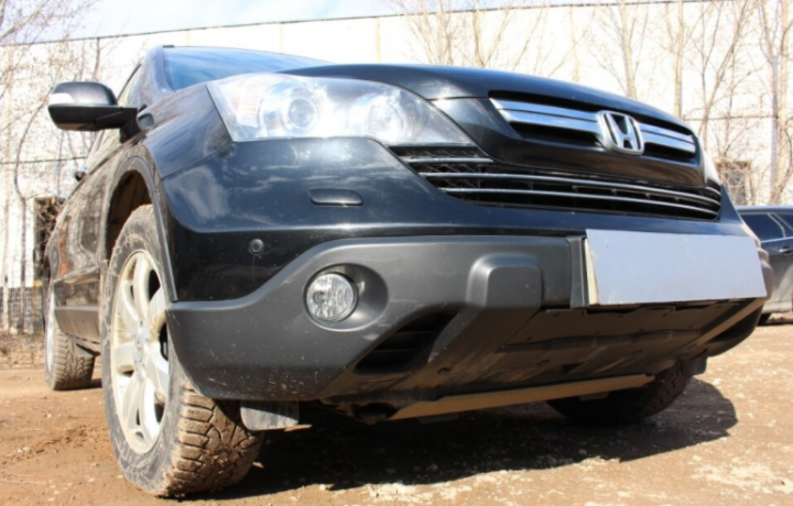 Защита радиатора "Standart" Honda CR-V (2007-2010) чёрная купить недорого с доставкой в Клин