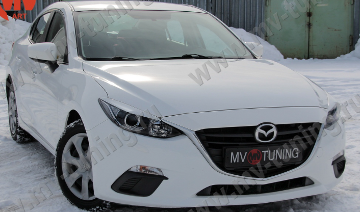 Накладки на фары (реснички) var №2 для Mazda 3 (2013-2016) купить недорого с доставкой в Клин