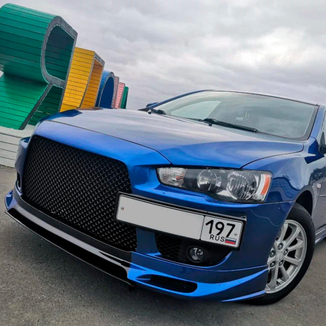 Накладка (юбка) на передний бампер "Zodiak" для Mitsubishi Lancer 10 (2007-2010) дорестайлинг купить недорого с доставкой в Клин