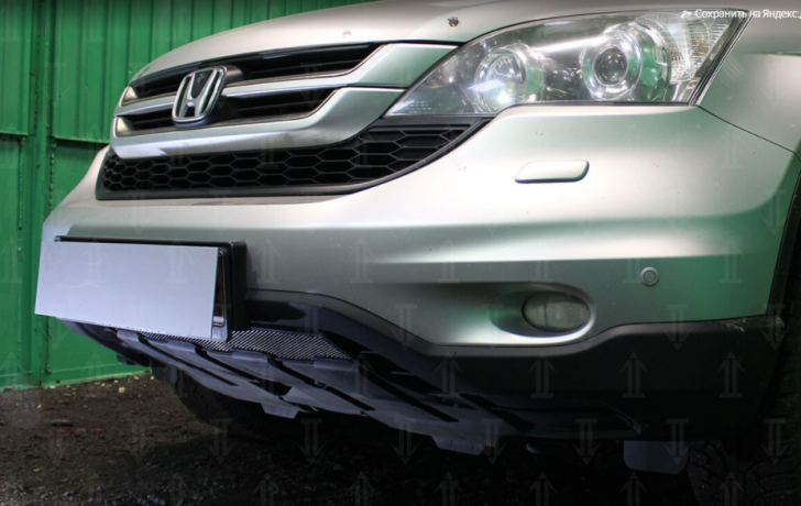 Защита радиатора "Standart" Honda CR-V рестайлинг (2009-2012) чёрная купить недорого с доставкой в Клин
