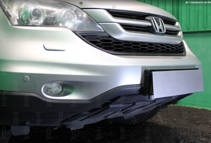 Защита радиатора "Standart" Honda CR-V рестайлинг (2009-2012) чёрная купить недорого с доставкой в Клин
